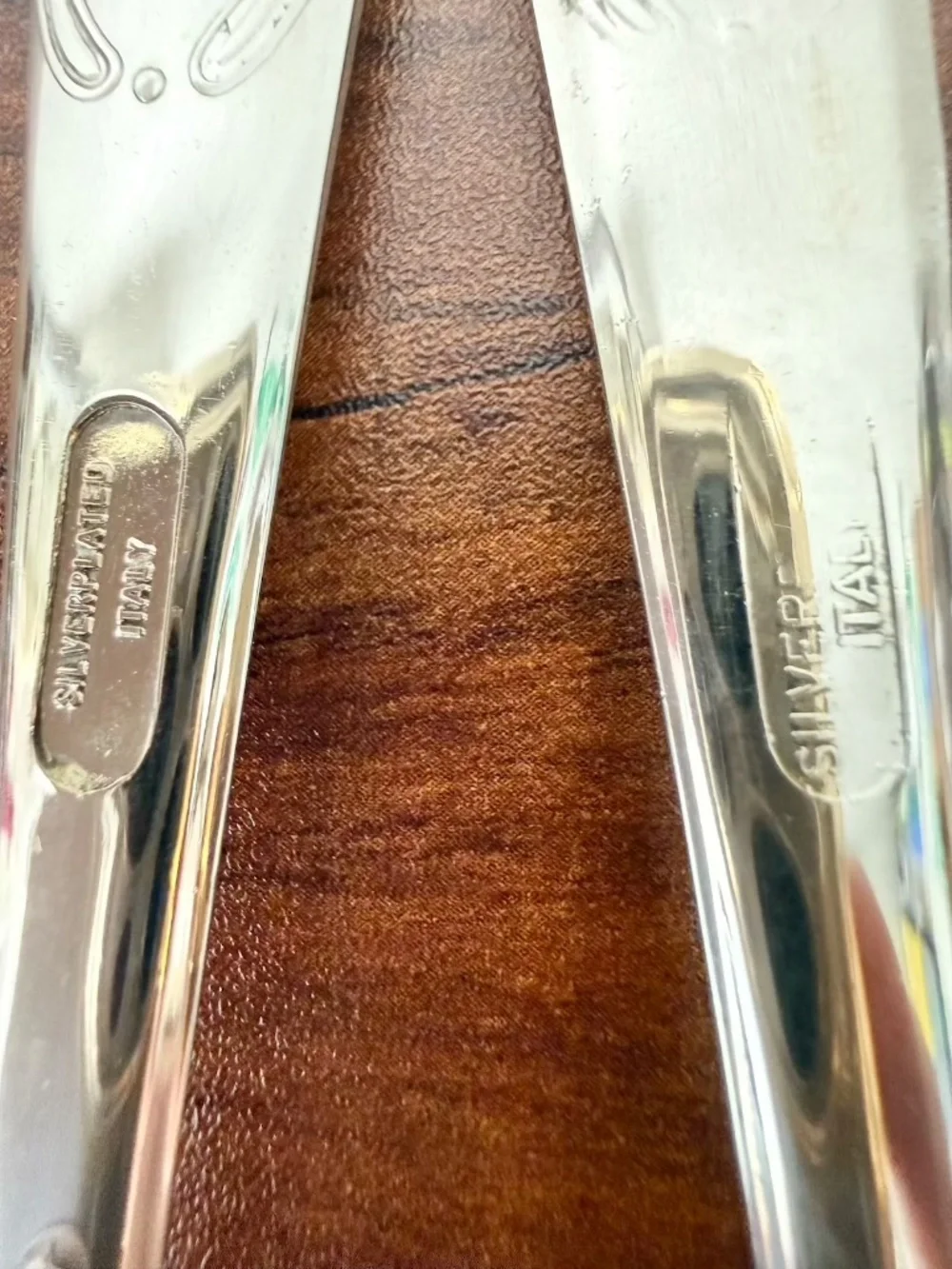 Vintage Italian Silver Plate Salad Server Set x2